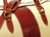 Reisetasche aus beigen Leinen Detailansicht