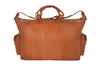 Reisetasche aus braunem Kalbsleder Frontansicht | Duke's Duffle